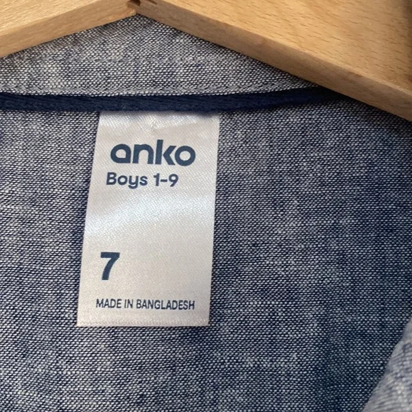 Boys Linen blend Collared Button up Shirt - Size 7 - Picture 2 of 4